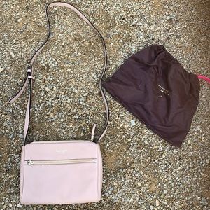kate spade crossbody  blush color leather bag